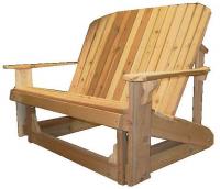 Click to enlarge image Adirondack Loveseat Glider 44`` Seat Width - Designed for love birds with room for two to curl up in!